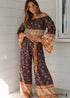 Boho Pants - Palazzo Pants in Leg Pants, Jasmine in Navy Blue For Women